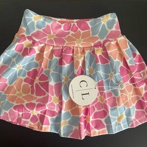 Caden Lane Cloudactive Pleated Flower Power Active Skirt with Shorts Toddler 4T